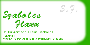 szabolcs flamm business card